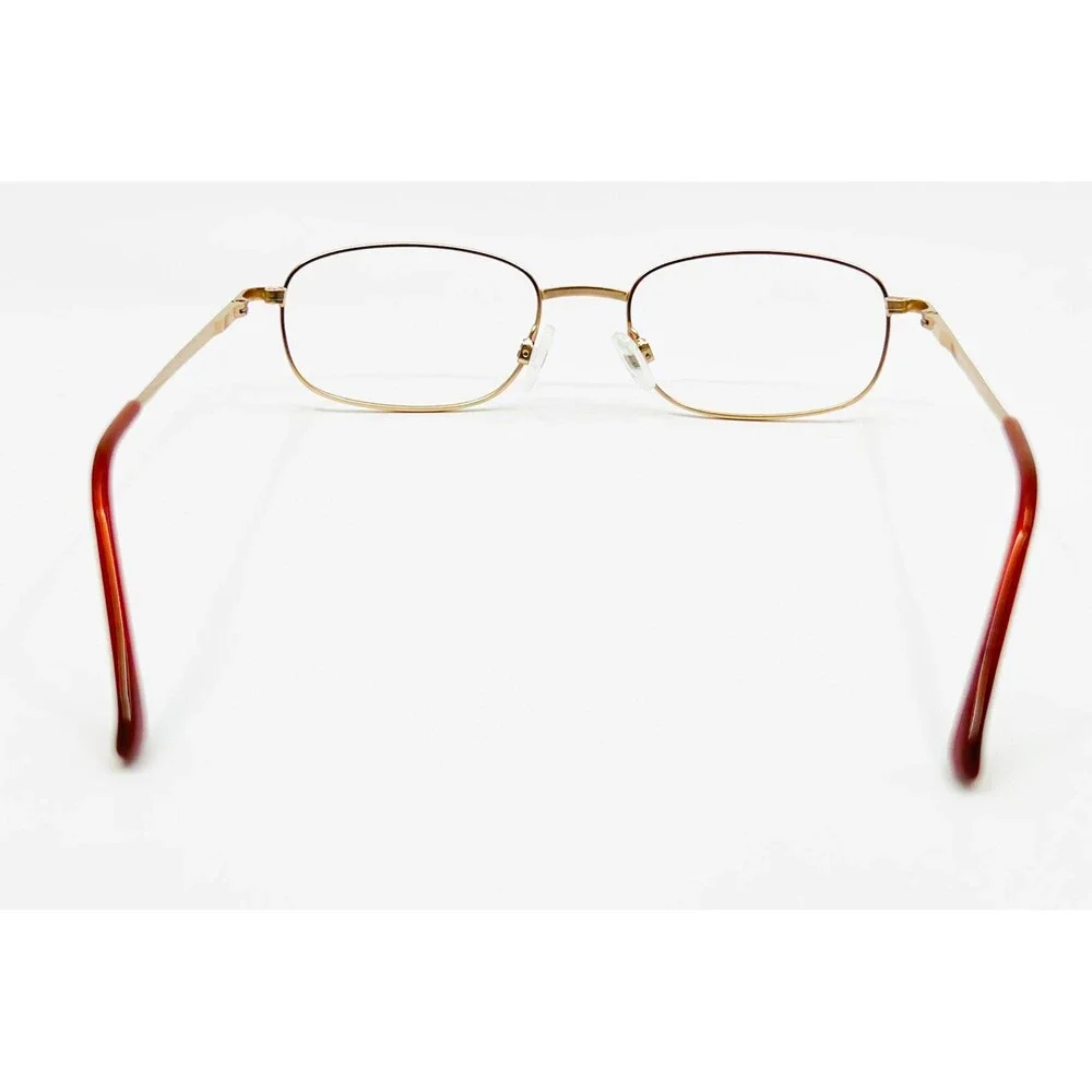 Modern Icon Eyeglass Frames Unisex Gold Oval Metal Full Rim 51-19-135